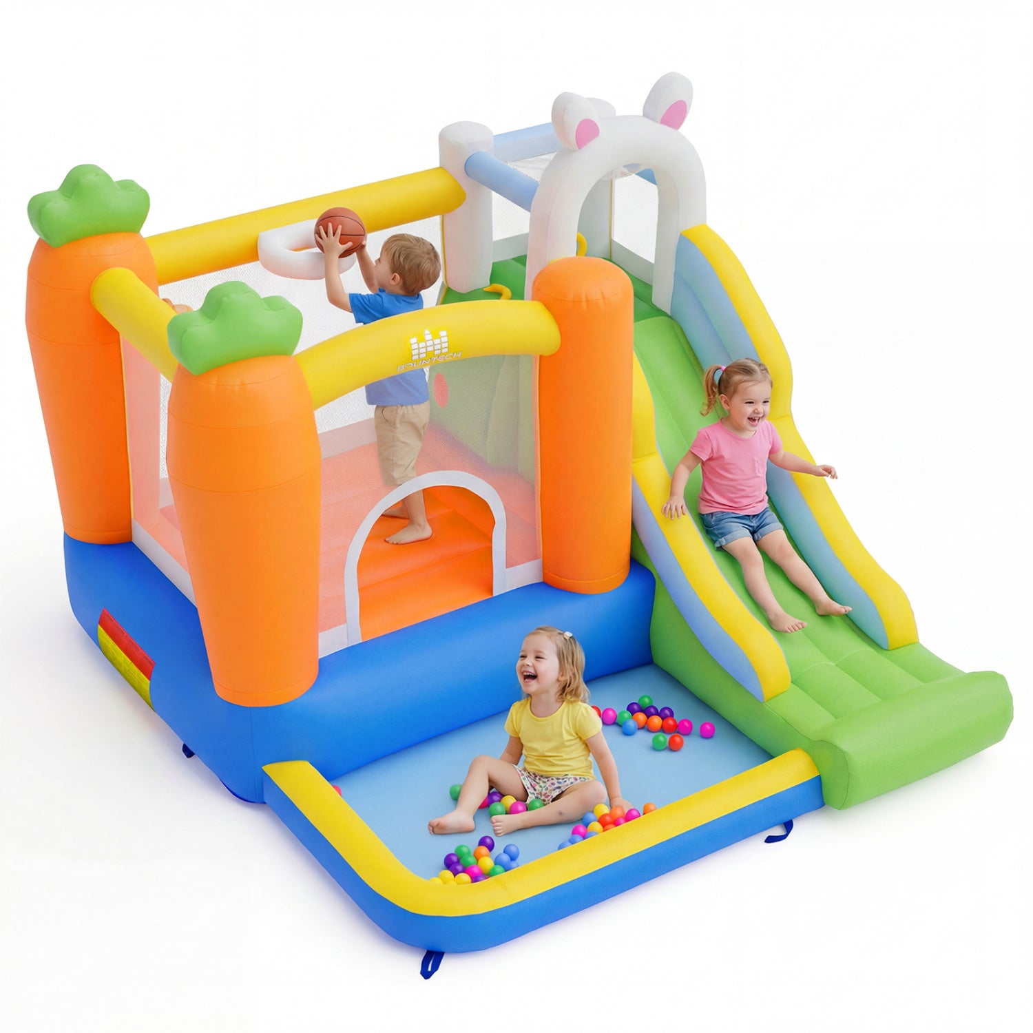 Kids Bounce House, 3-12 Years, Climbing Wall, 370W Blower, Multicolor Bounce House at Gallery Canada