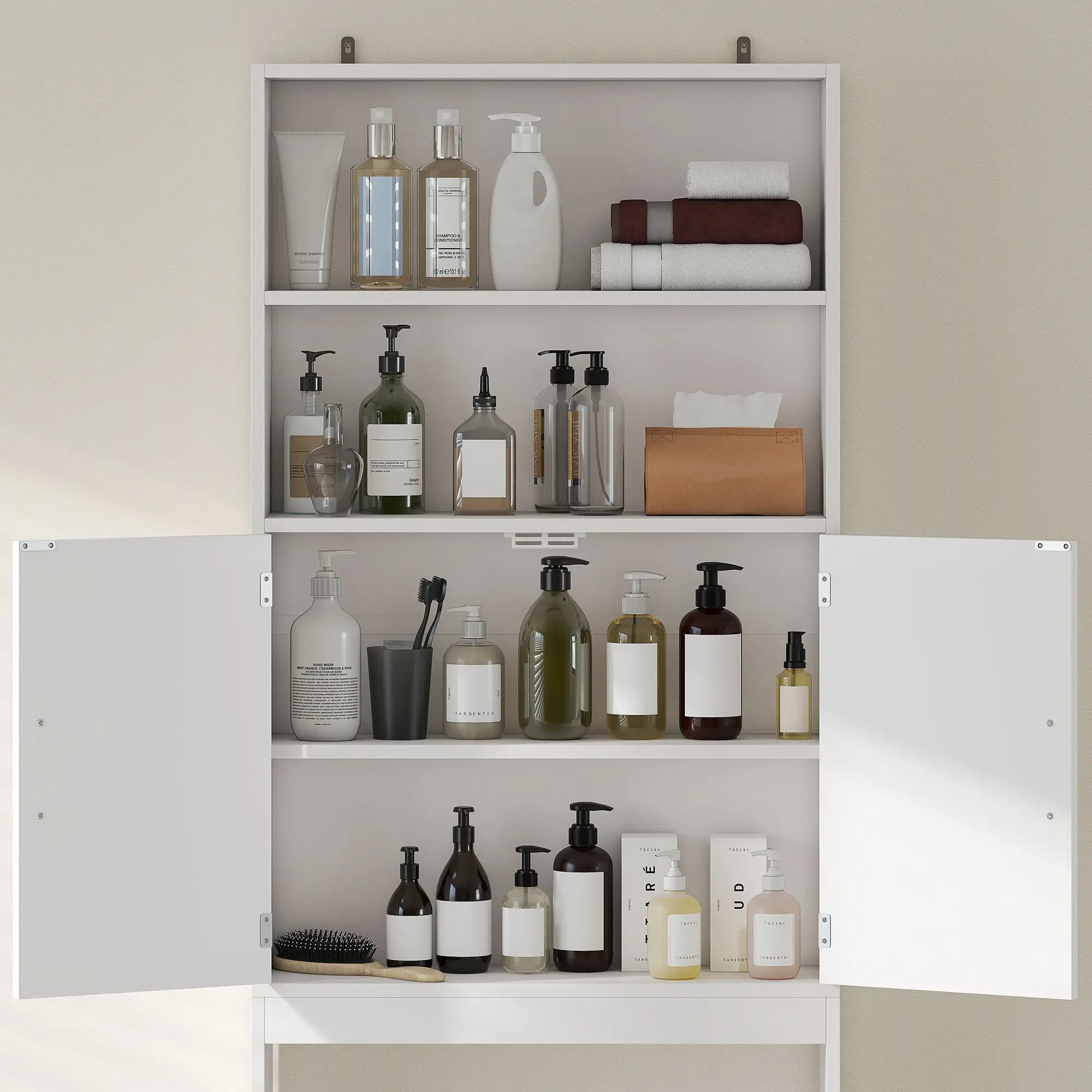 Over The Toilet Storage Cabinet, 4-Tier Bathroom Organizer, White Over The Toilet Storage at Gallery Canada