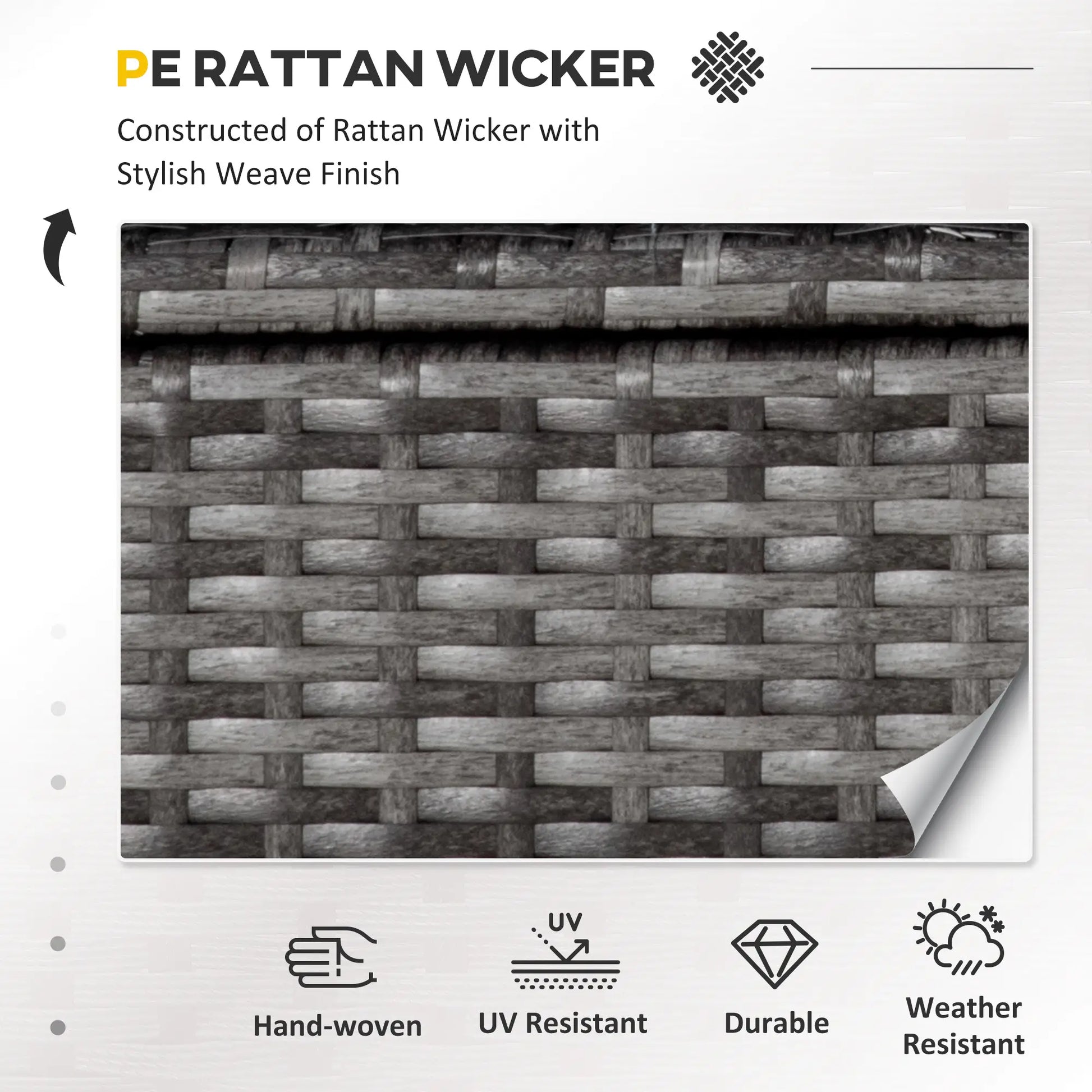 4-Piece Patio Furniture Set with Cushions, Outdoor PE Rattan Sofa, 2 Chairs, Glass Table, Grey Patio Furniture Sets at Gallery Canada