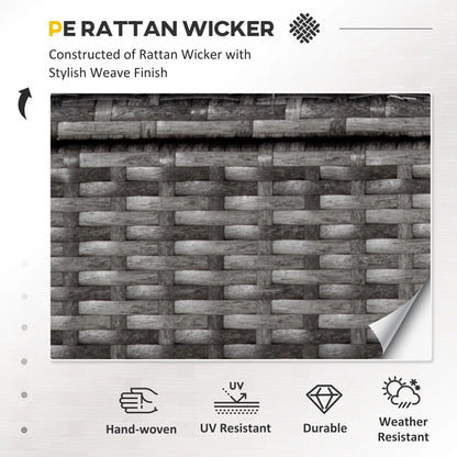 4-Piece Patio Furniture Set with Cushions, Outdoor PE Rattan Sofa, 2 Chairs, Glass Table, Grey Patio Furniture Sets at Gallery Canada