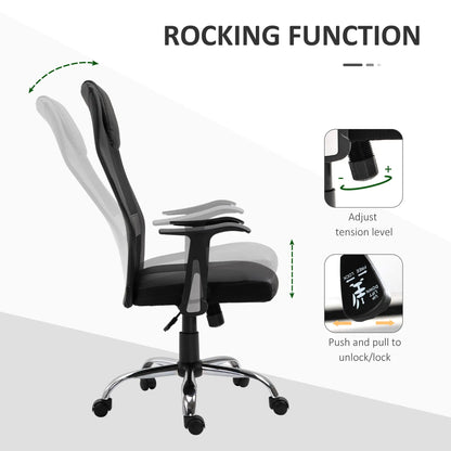 Ergonomic Office Chair, Thick Padded Headrest, Mesh Desk Chair, Tilt Function, Armrest, Black Task Chairs at Gallery Canada