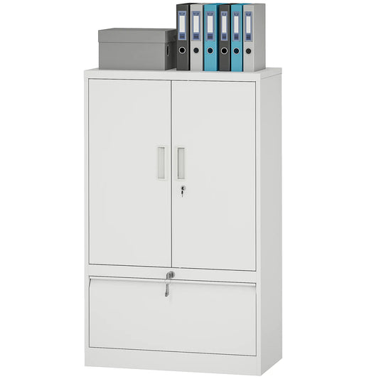 Lateral Filing Cabinet, Metal Storage Cabinet, White Office Cabinets & Cupboards White at Gallery Canada