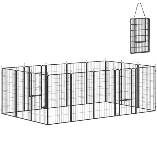 16 Panels Dog Playpen, Portable, for Large Dogs, 47