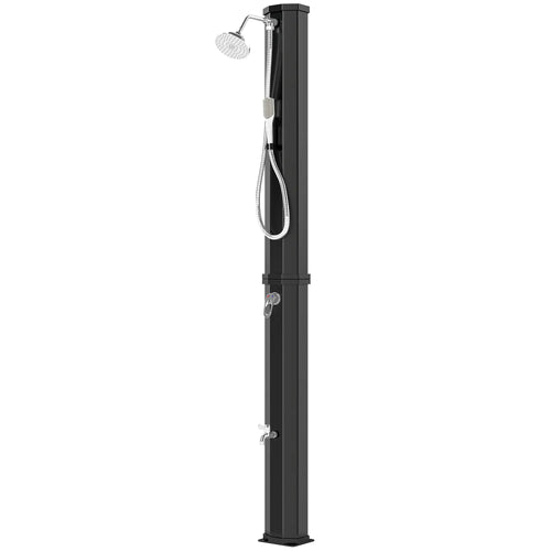 16 Gal Solar Heated Shower, 7.4 FT Outdoor Shower With 2 Heads