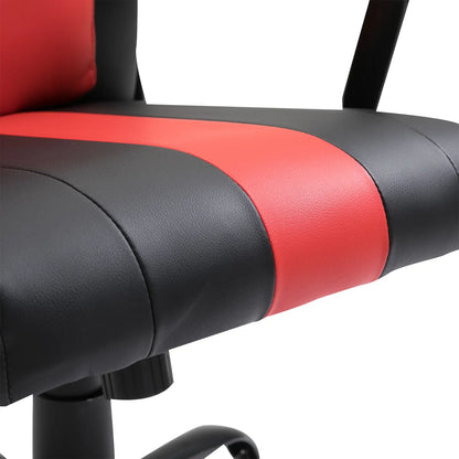 High Back Racing Style Gaming Chair, Adjustable PU Leather, Lumbar Support, Red Video Game Chairs at Gallery Canada