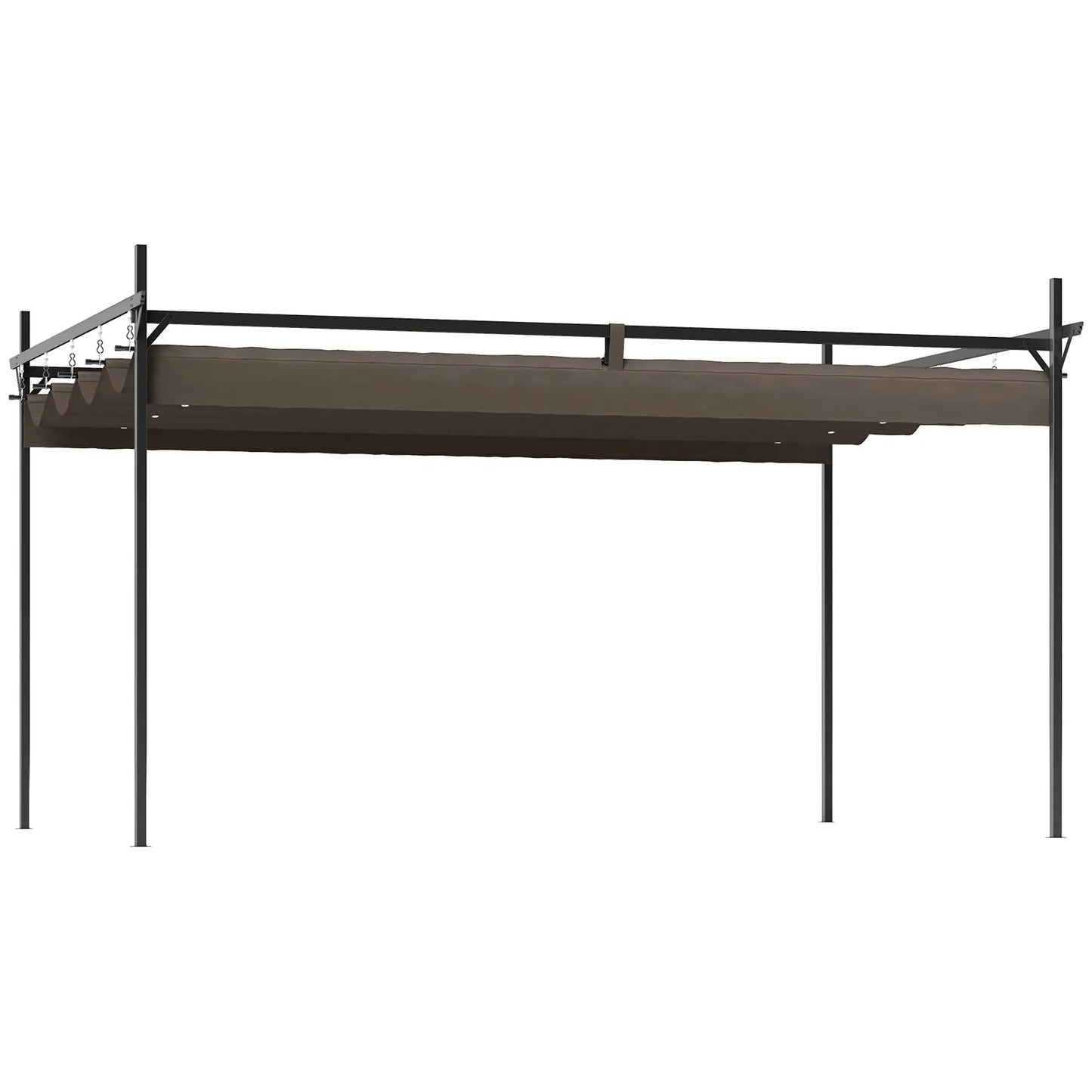 10' x 10' Brown Gazebo, UPF30+ Retractable Canopy, Metal Pergola Kit, Brown Pergolas at Gallery Canada