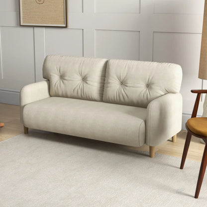 58" 2 Seat Sofa, Modern Love Seat, Upholstered Couch, Solid Wood Frame, Beige 2-Seater Sofas at Gallery Canada