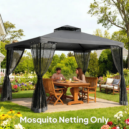 Replacement Mosquito Netting, 13' x 13', Black, Dark Grey Gazebo Sidewalls at Gallery Canada