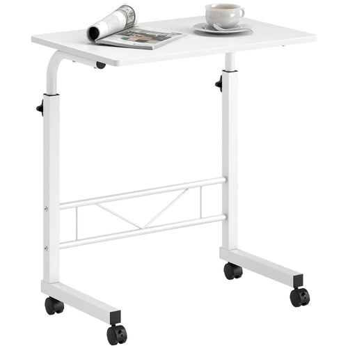 Mobile Standing Desk, Adjustable Height, 23.5 Inch, White