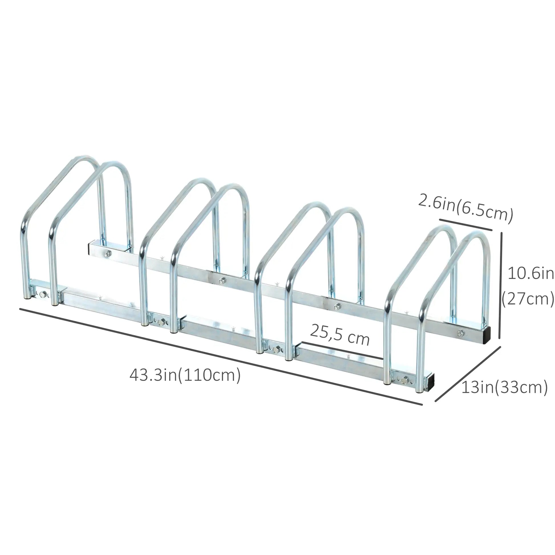 4-Bike Floor Parking Rack, Cycling Storage Stand, Garage Organizer, Silver Bike Parking Stands at Gallery Canada