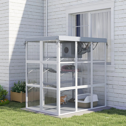 71" Catio Outdoor Cat Enclosure, Weatherproof Tarp, Hammock, Condo, Platforms Outdoor Cat Enclosures at Gallery Canada