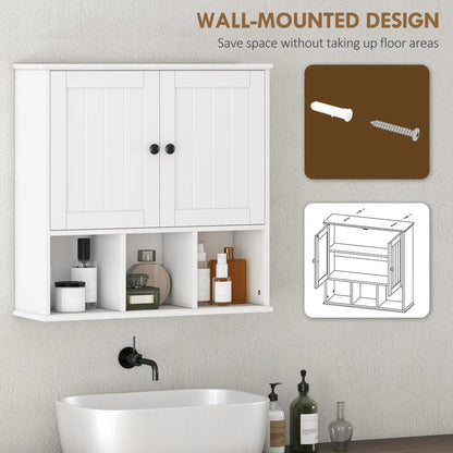Farmhouse Wall Mounted Medicine Cabinet, Adjustable Shelf, White Wall Mounted Cabinets at Gallery Canada