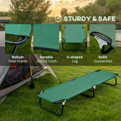 Folding Camping Cot, Portable Outdoor Sleeping Bed, Green Camping Cots at Gallery Canada