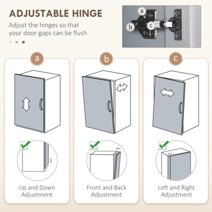 67" 4-Door Kitchen Pantry Cabinet, Freestanding, Adjustable Shelves, Grey