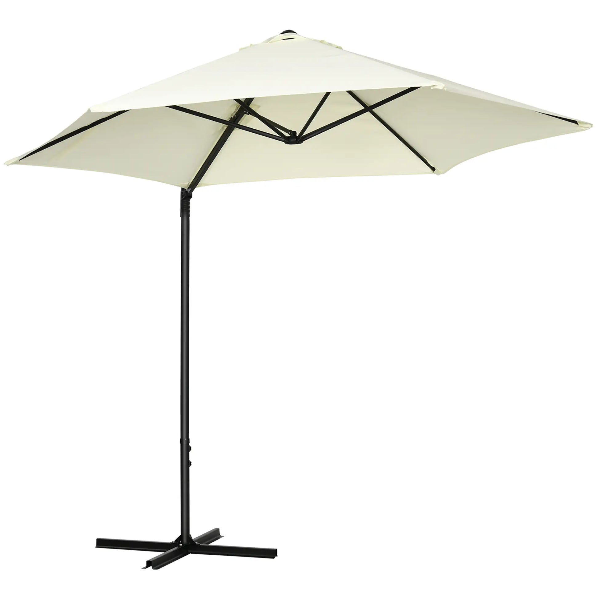 8.5FT Offset Patio Umbrella, 360° Rotation, Cantilever Sun Shade, Beige Cantilever Umbrellas at Gallery Canada