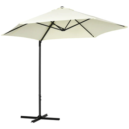 8.5FT Offset Patio Umbrella, 360° Rotation, Cantilever Sun Shade, Beige Cantilever Umbrellas at Gallery Canada
