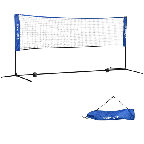10ft Badminton Net, Height Adjustable, with Carry Bag, Blue