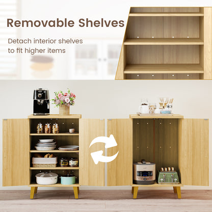 Buffet Cabinet with Double Doors and Raised Legs, Natural Sideboards Cabinets & Buffets at Gallery Canada