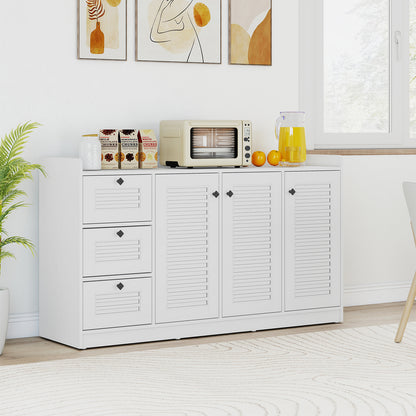 Buffet Cabinet with Storage Modern Sideboard Cabinet with 3 Doors, White Sideboards Cabinets & Buffets at Gallery Canada