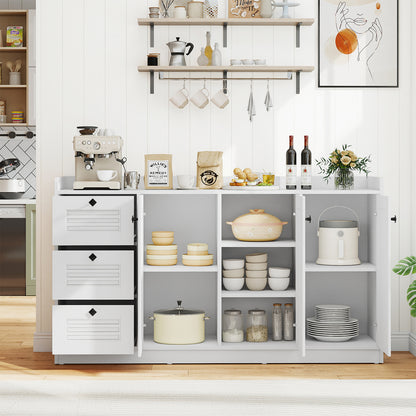 Buffet Cabinet with Storage Modern Sideboard Cabinet with 3 Doors, White Sideboards Cabinets & Buffets at Gallery Canada