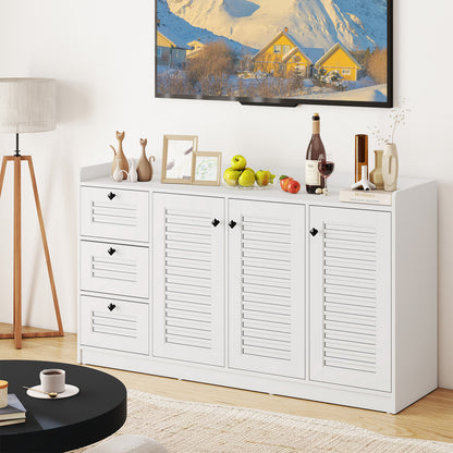 Buffet Cabinet with Storage Modern Sideboard Cabinet with 3 Doors, White Sideboards Cabinets & Buffets at Gallery Canada