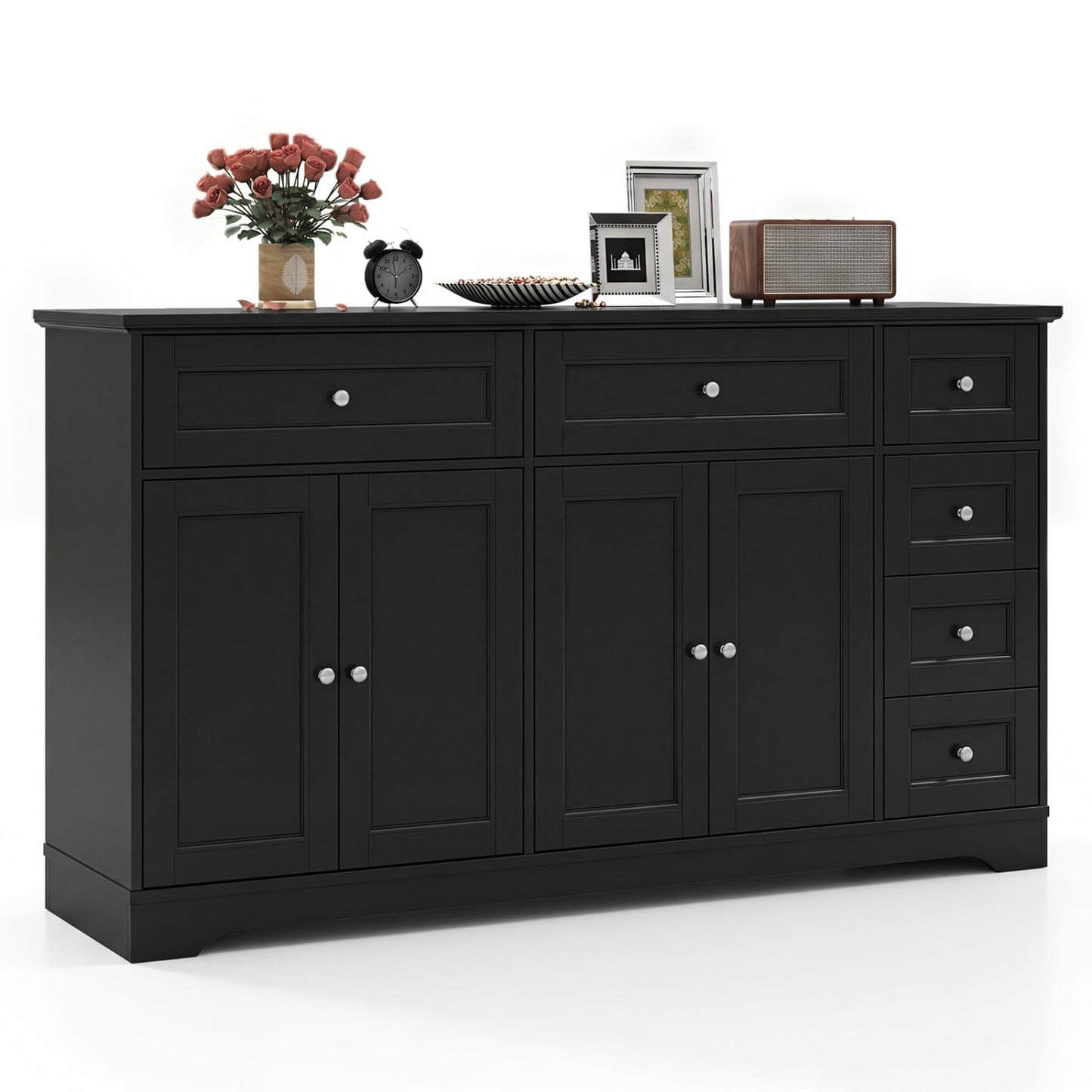 Buffet Sideboard 59" Console Table, Black