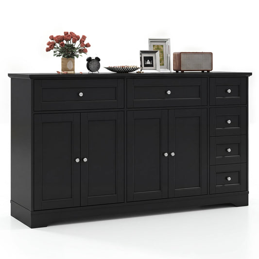 Buffet Sideboard 59" Console Table, Black Sideboards Cabinets & Buffets Black at Gallery Canada