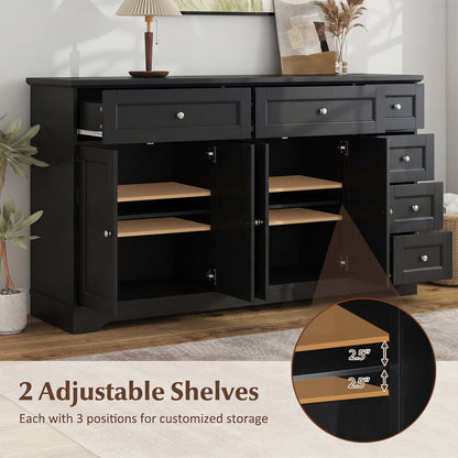 Buffet Sideboard 59" Console Table, Black