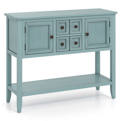Buffet Sideboard Cabinet with 2 Doors and 2 Drawers, Blue Sideboards Cabinets & Buffets at Gallery Canada