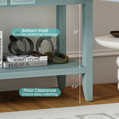 Buffet Sideboard Cabinet with 2 Doors and 2 Drawers, Blue Sideboards Cabinets & Buffets at Gallery Canada