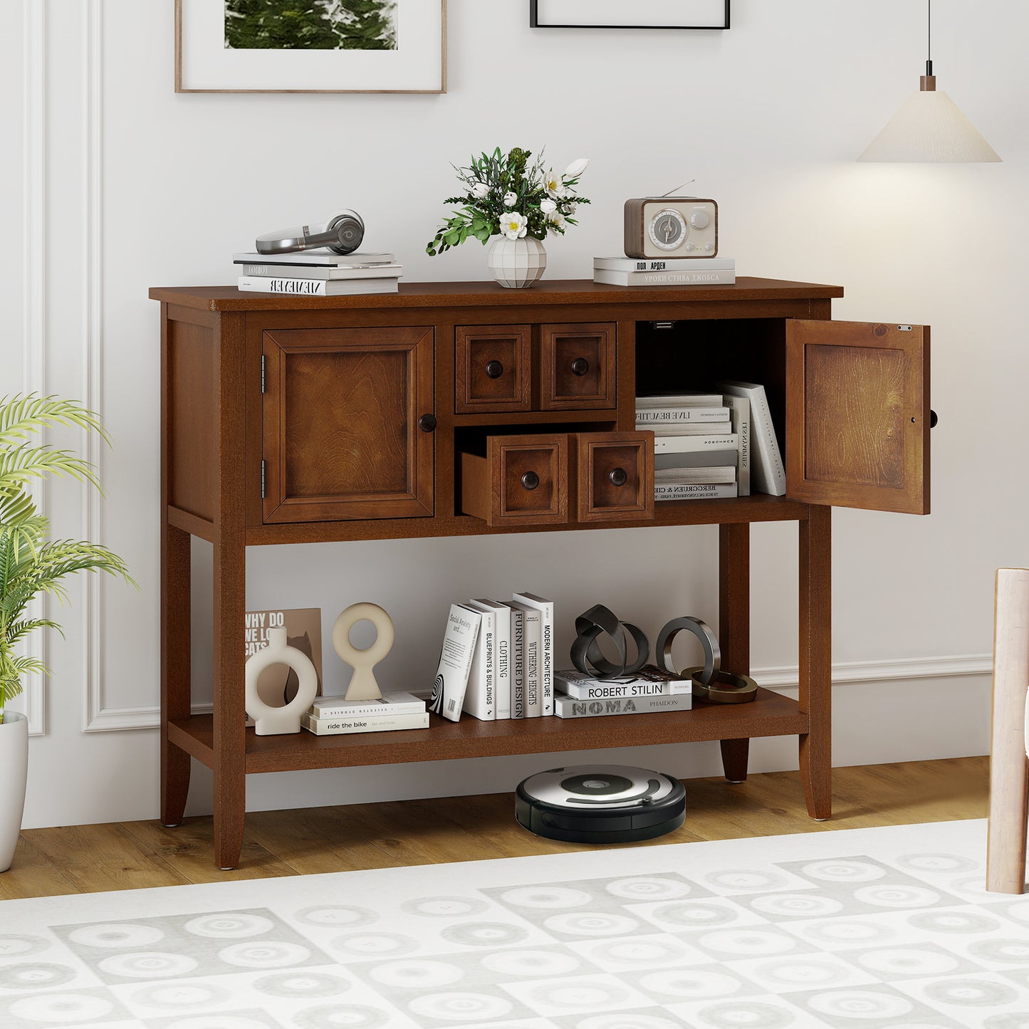 Buffet Sideboard Cabinet with 2 Doors and 2 Drawers, Brown Sideboards Cabinets & Buffets at Gallery Canada