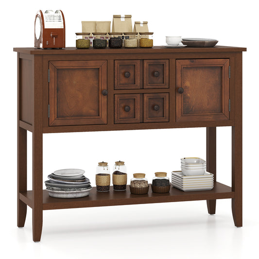 Buffet Sideboard Cabinet with 2 Doors and 2 Drawers, Brown Sideboards Cabinets & Buffets Brown at Gallery Canada