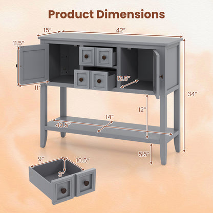 Buffet Sideboard Cabinet with 2 Doors and 2 Drawers, Gray Sideboards Cabinets & Buffets at Gallery Canada