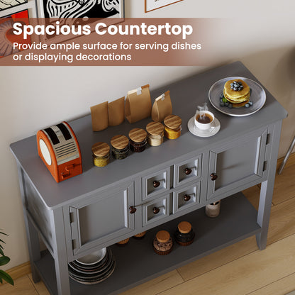 Buffet Sideboard Cabinet with 2 Doors and 2 Drawers, Gray Sideboards Cabinets & Buffets at Gallery Canada