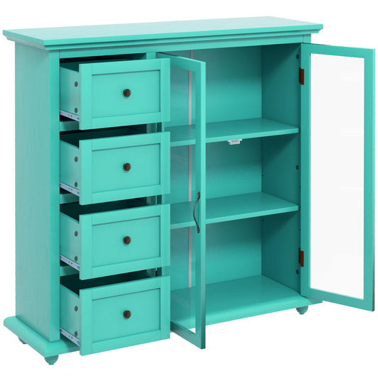 Buffet Sideboard Table, Kitchen Storage Cabinet with Drawers and Doors, Green Sideboards Cabinets & Buffets Green at Gallery Canada
