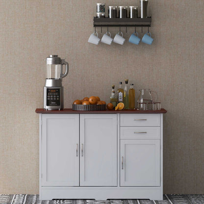 Buffet Storage Cabinet, Kitchen Sideboard, 2 Drawers, White