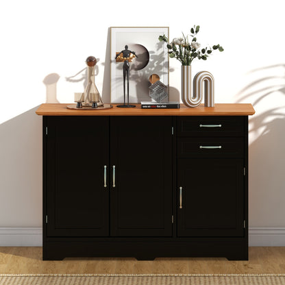 Buffet Storage Cabinet, 2-Door 2-Drawer, Black Sideboards Cabinets & Buffets at Gallery Canada