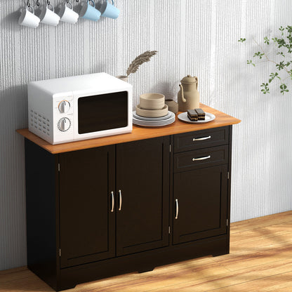 Buffet Storage Cabinet, 2-Door 2-Drawer, Black Sideboards Cabinets & Buffets at Gallery Canada