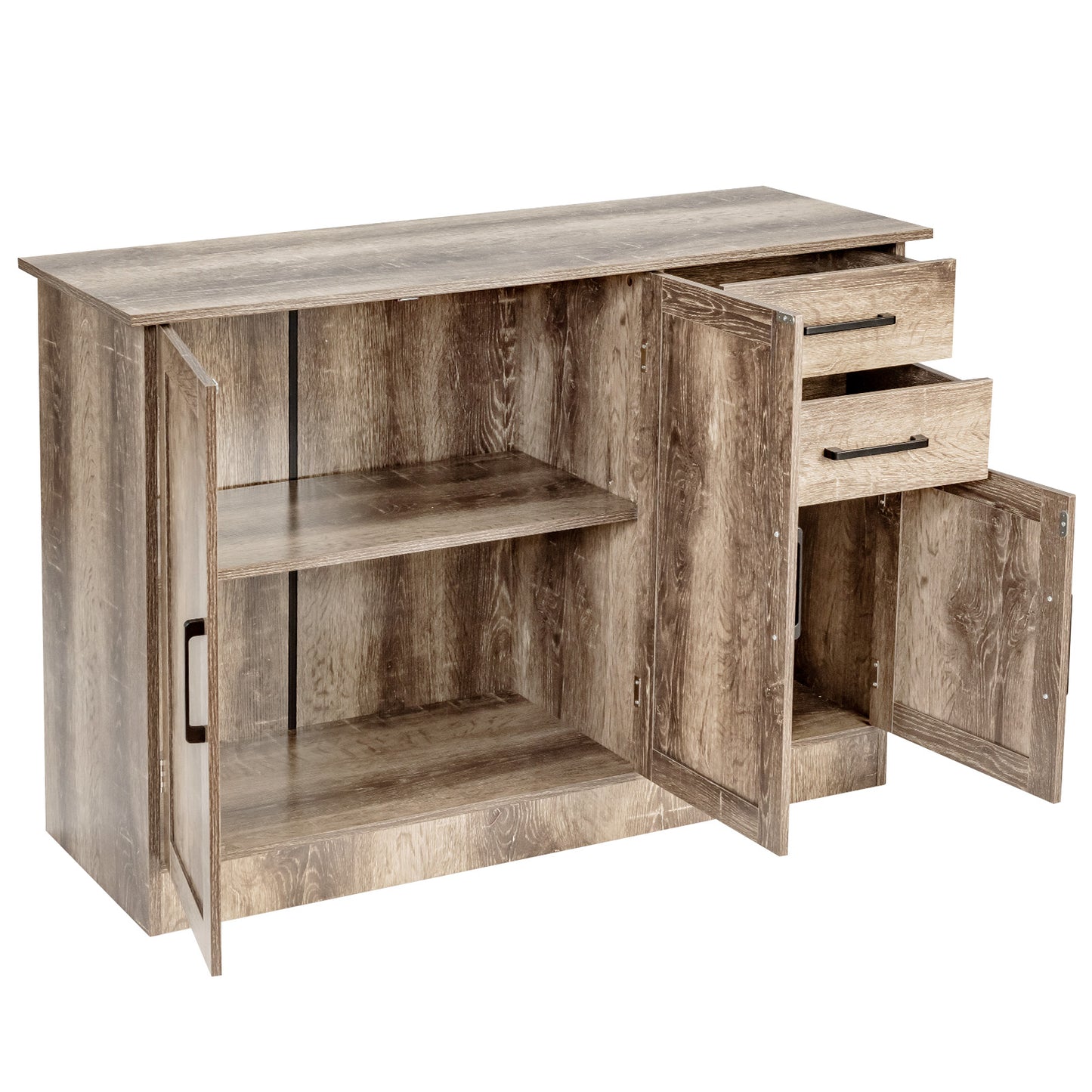 Buffet Storage Cabinet With 2 Drawers, Gray