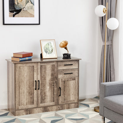 Buffet Storage Cabinet With 2 Drawers, Gray