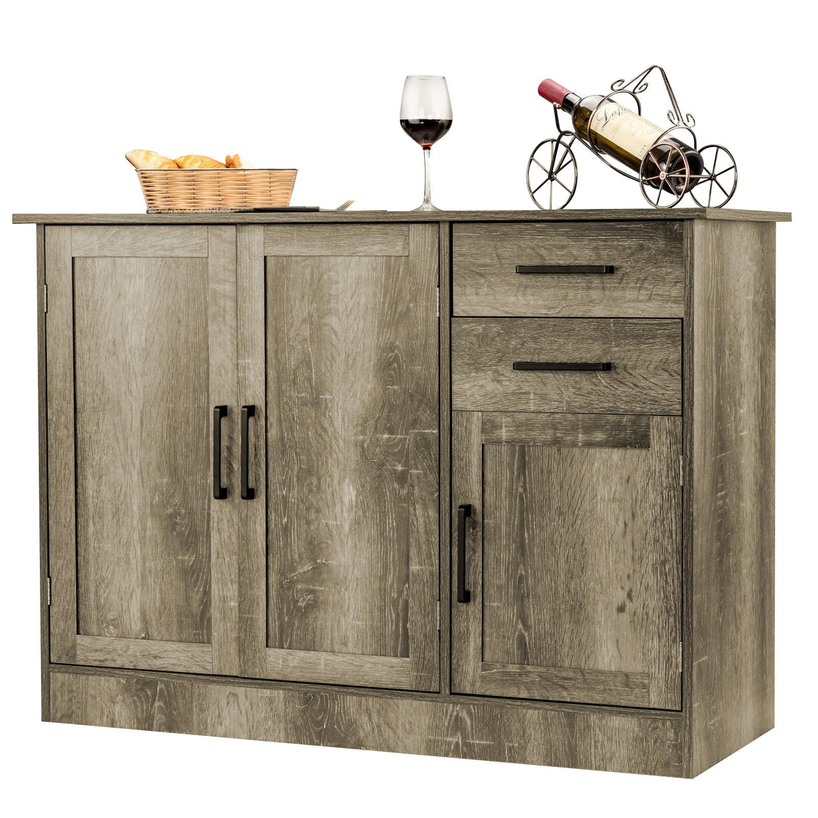 Buffet Storage Cabinet With 2 Drawers, Gray Sideboards Cabinets & Buffets at Gallery Canada