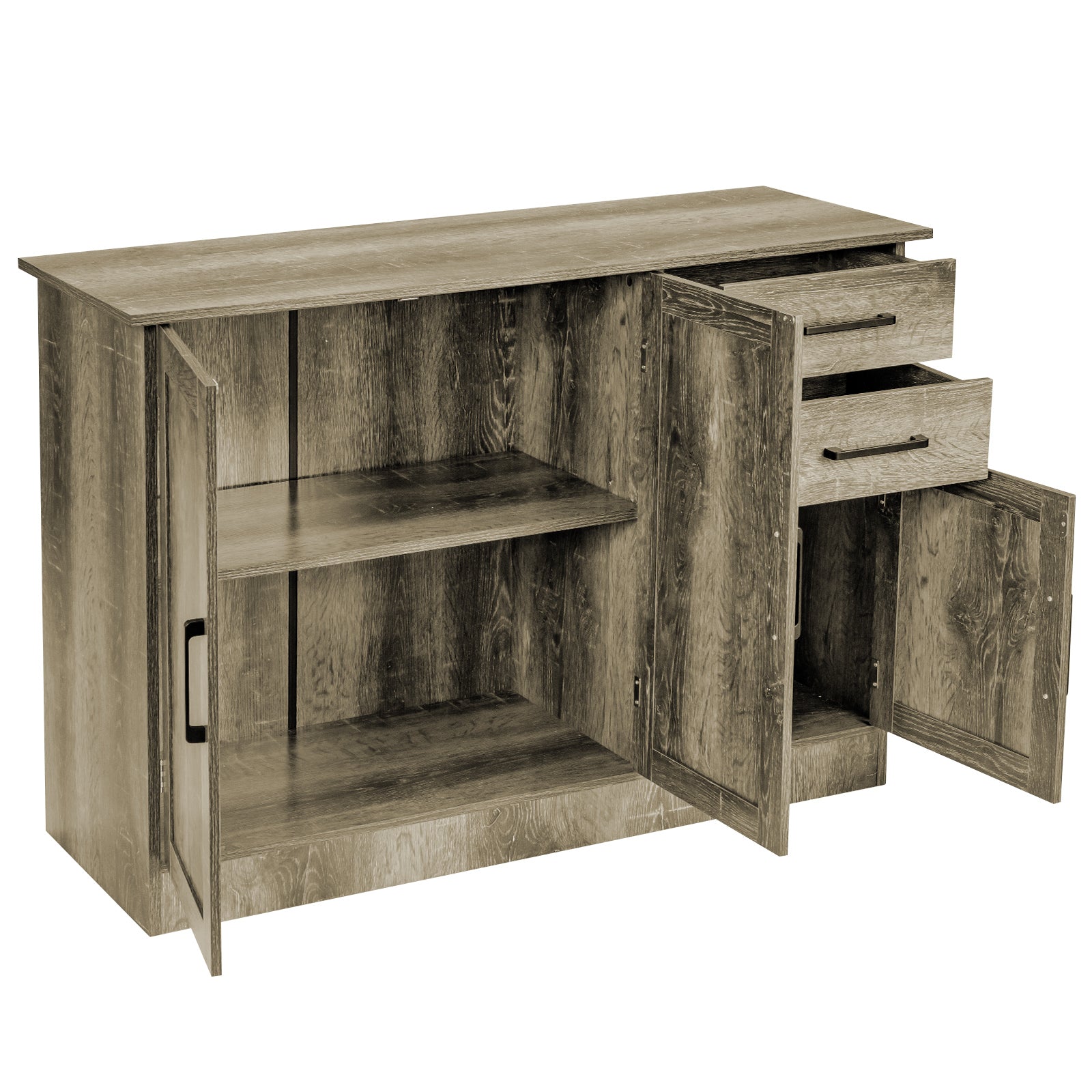 Buffet Storage Cabinet With 2 Drawers, Gray Sideboards Cabinets & Buffets at Gallery Canada