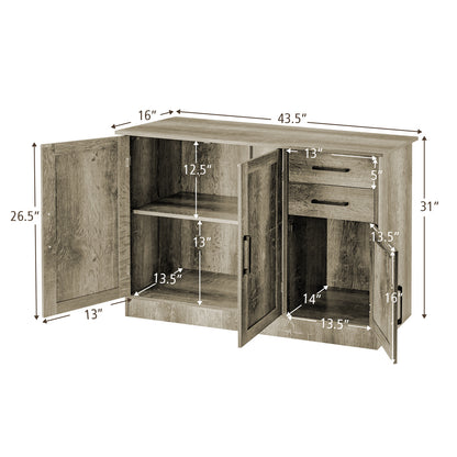 Buffet Storage Cabinet With 2 Drawers, Gray Sideboards Cabinets & Buffets at Gallery Canada