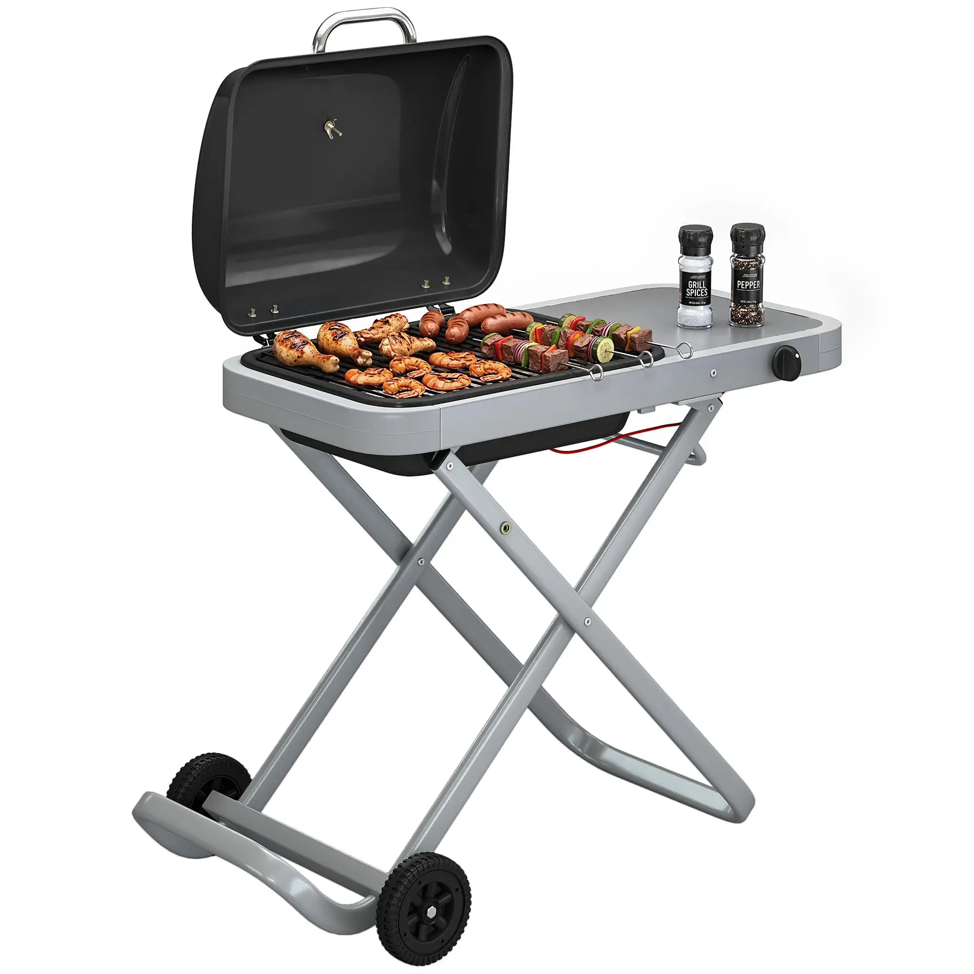 Portable Propane BBQ Grill, Foldable Cart, 9500 BTU, Black Propane Gas Grills at Gallery Canada