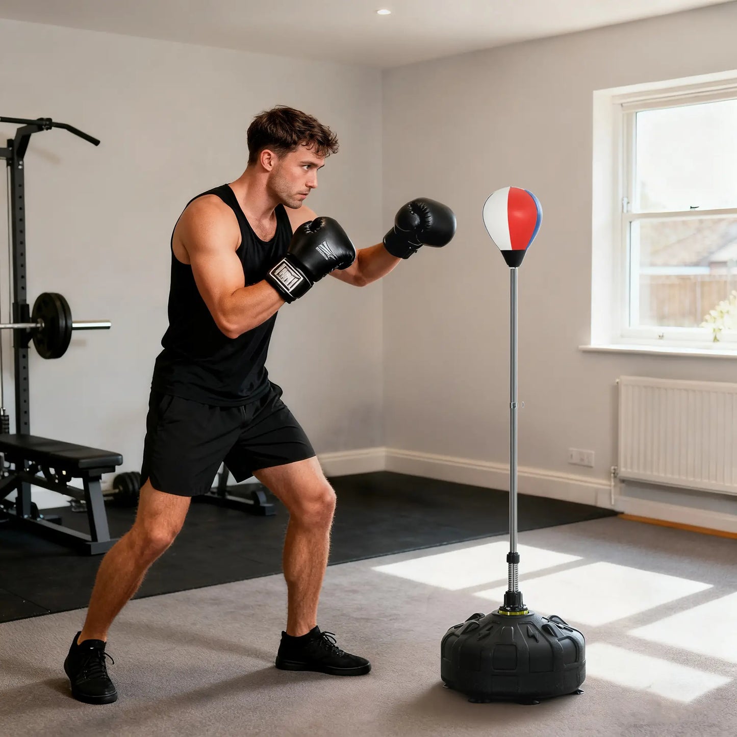 Reflex Bag, Speed Bag with Stand, 57.9"-65" Adjustable, Home Gym Boxing More-Strength Training Equipment at Gallery Canada