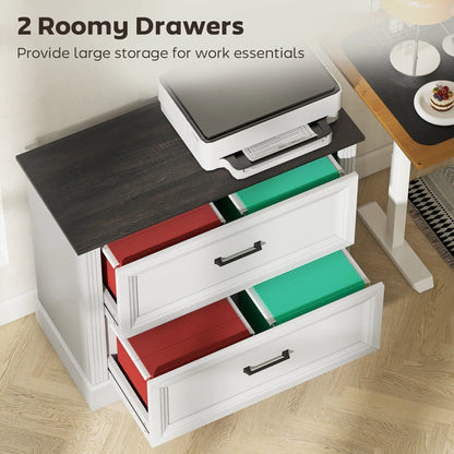 Lateral Filing Cabinet, Farmhouse, 2 Silent Drawers, Letter A4 Legal, White Office Cabinets & Cupboards at Gallery Canada