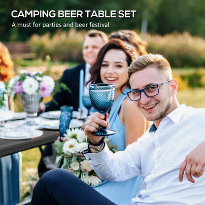Folding Picnic Table With 2 Benches, 3-Piece Set, Dark Grey Bistro Sets at Gallery Canada
