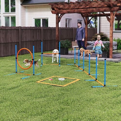 Dog Agility Training Equipment, 5PCS Obstacle Course Starter Kit With Bag