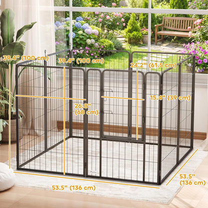 39" Parc pour chien, portable pliable 8 panneaux, intérieur extérieur, grands chiens