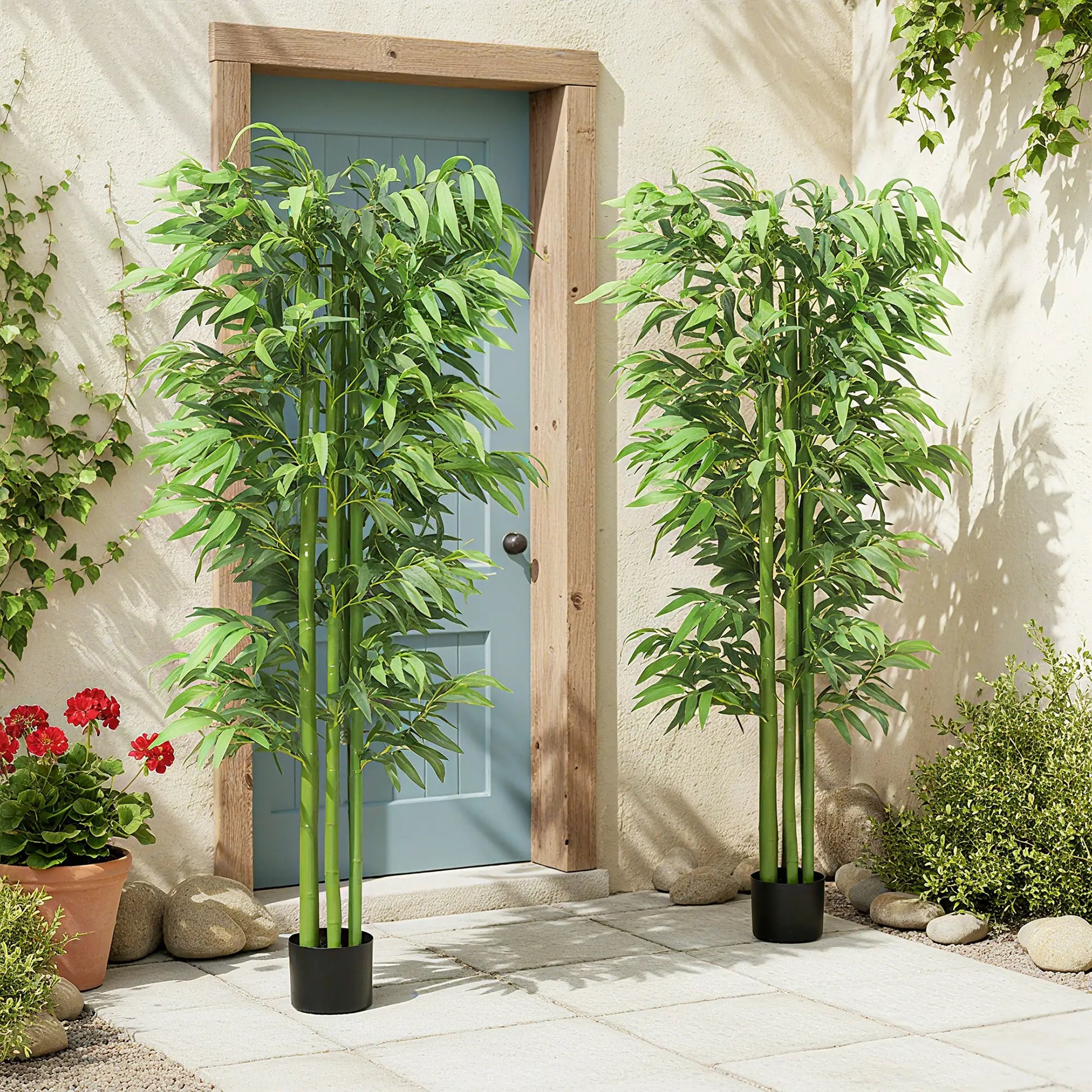 6FT Artificial Bamboo Trees Set of 2, Fake Plants with Nursery Pot Artificial Trees at Gallery Canada